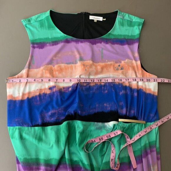 Calvin Klein Womens 2X Shift Dress Sleeveless Multicolor Office Career Corporate - Picture 15 of 16